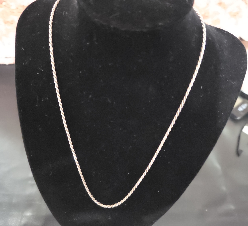 Sterling Silver Rope Chain Necklace - Silver